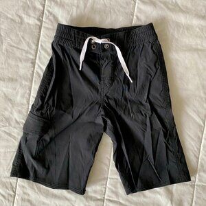 Hanna Andersson Black Lightweight Nylon/Spandex Pull-On Cargo Shorts Size 6-7